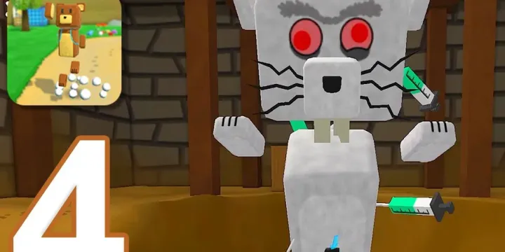 Baaren exploring the Giant House in Super Bear Adventure - kitchen and bedroom walkthrough