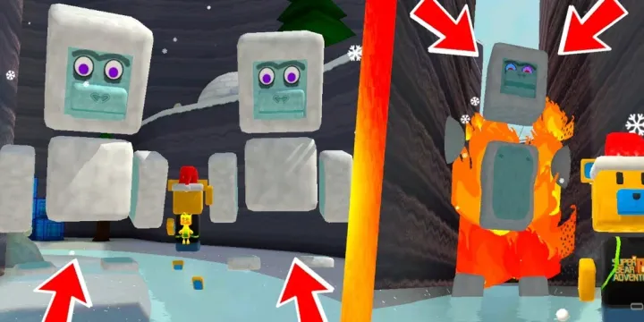 Snow Valley frozen world in Super Bear Adventure - secrets and Yeti boss guide