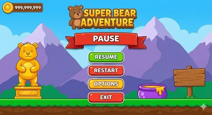 Unlimited coins and purple gems in Super Bear Adventure Mod APK - farming guide