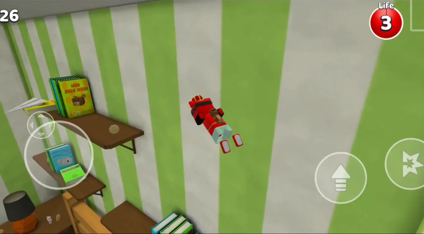 Bedroom parkour route and ceiling fan jumps in the Giant House - Super Bear Adventure