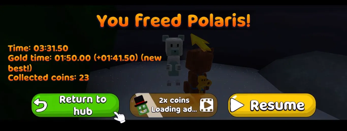 Boss bounty - replay rewards for Giant Golem and Yeti in Super Bear Adventure