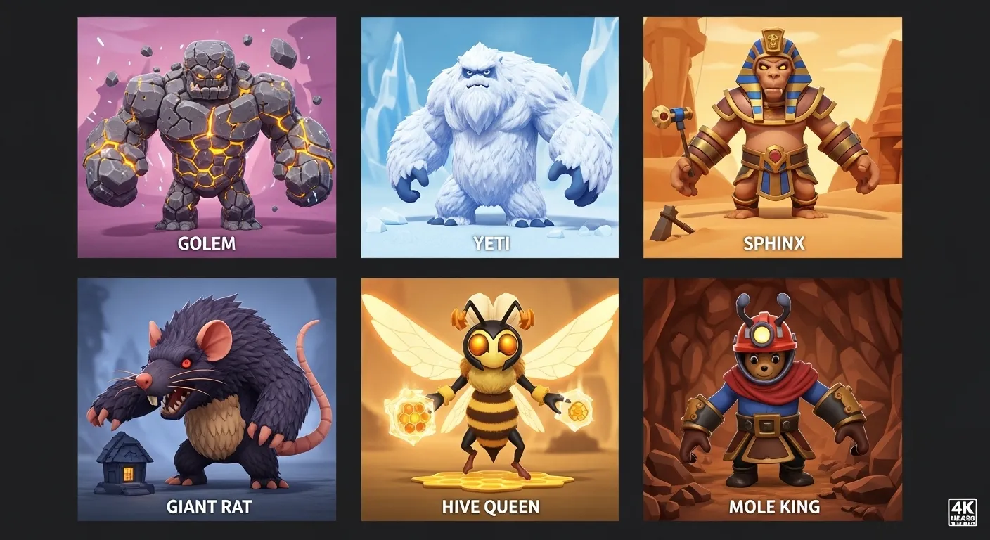 Boss lineup from across all Super Bear Adventure worlds
