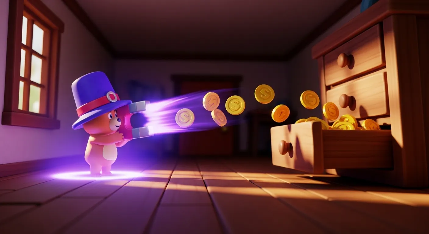 Efficiency tool - Magnet Hat coin farming in Super Bear Adventure