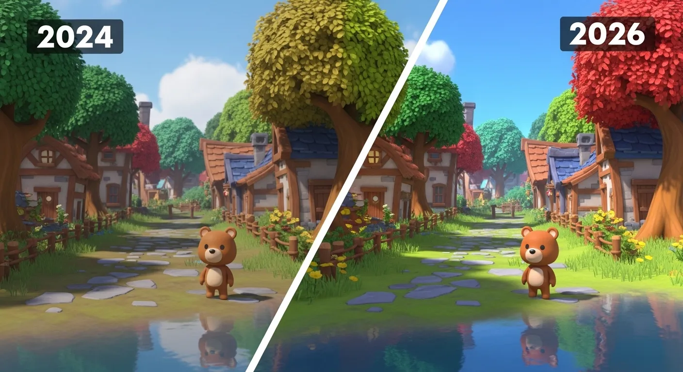 Super Bear Adventure version evolution and graphics comparison - updated world visuals 2026