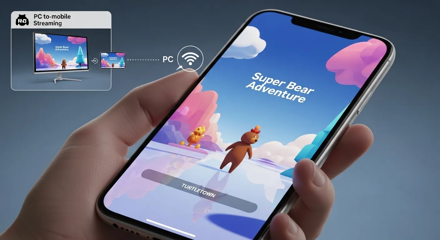 Remote play and streaming Super Bear Adventure Mod from PC to iPhone