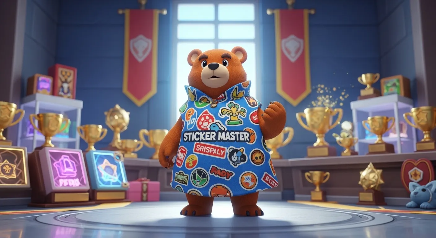 Reward showcase for completing all 15 secret sticker collections in Super Bear Adventure - Super Bear Adventure