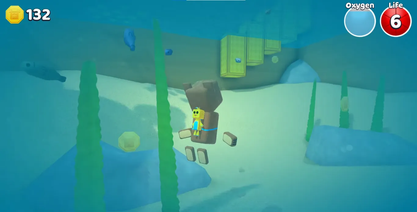 Underwater secret cave for Blackbeard rescue in Turtletown - Super Bear Adventure