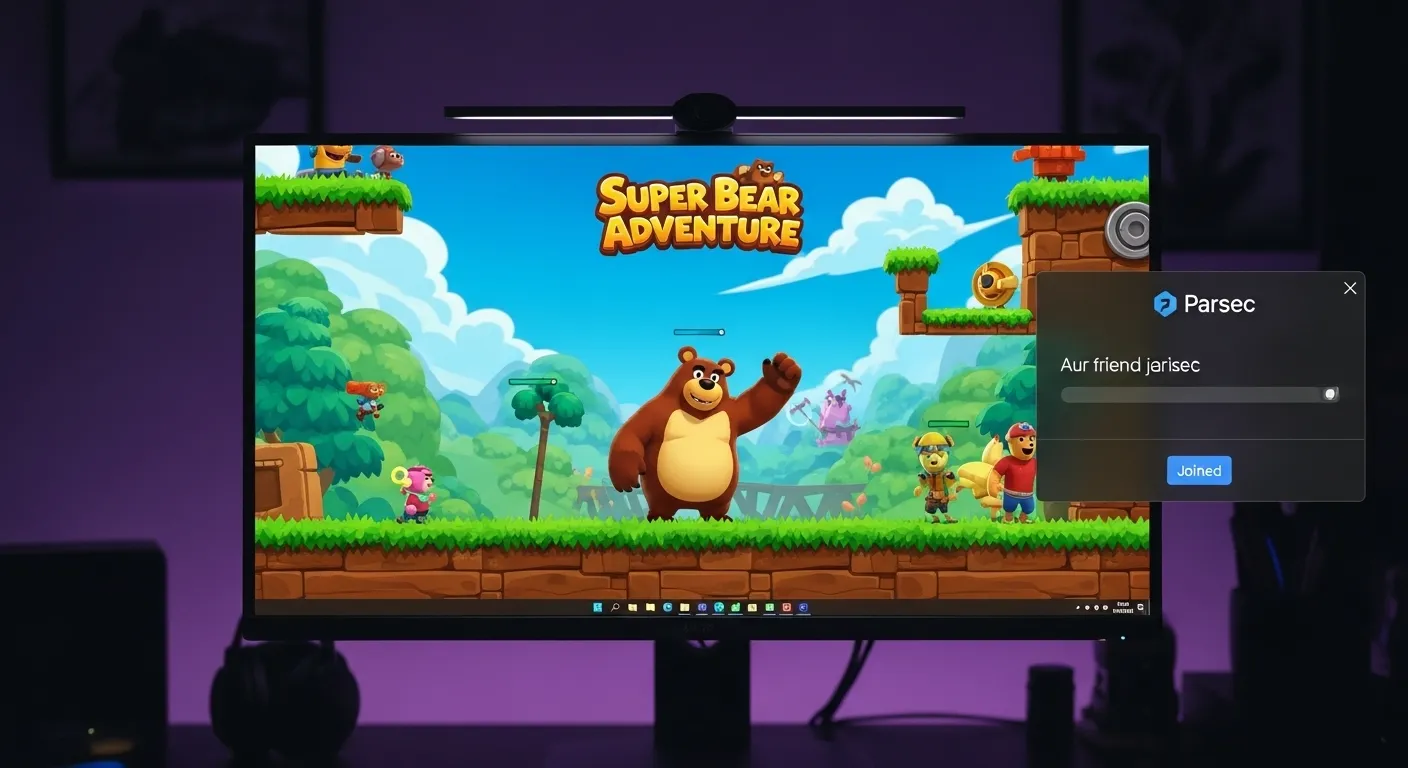 Virtual co-op - Parsec screen sharing for Super Bear Adventure on PC